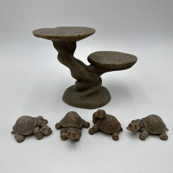 12 pc Vintage Quarry Critters Turtle / Tortoise Figures by Second Nature Design - Picture 5 of 12